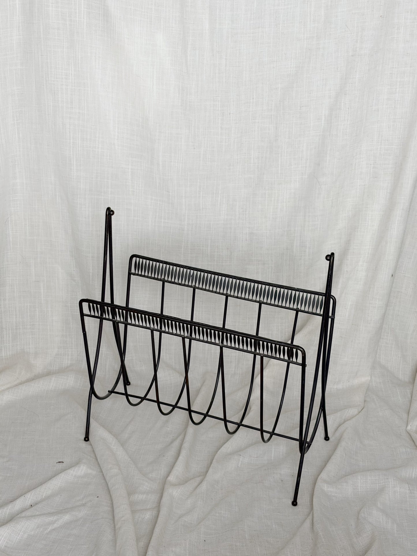 Vintage Wrought Iron Magazine Holder
