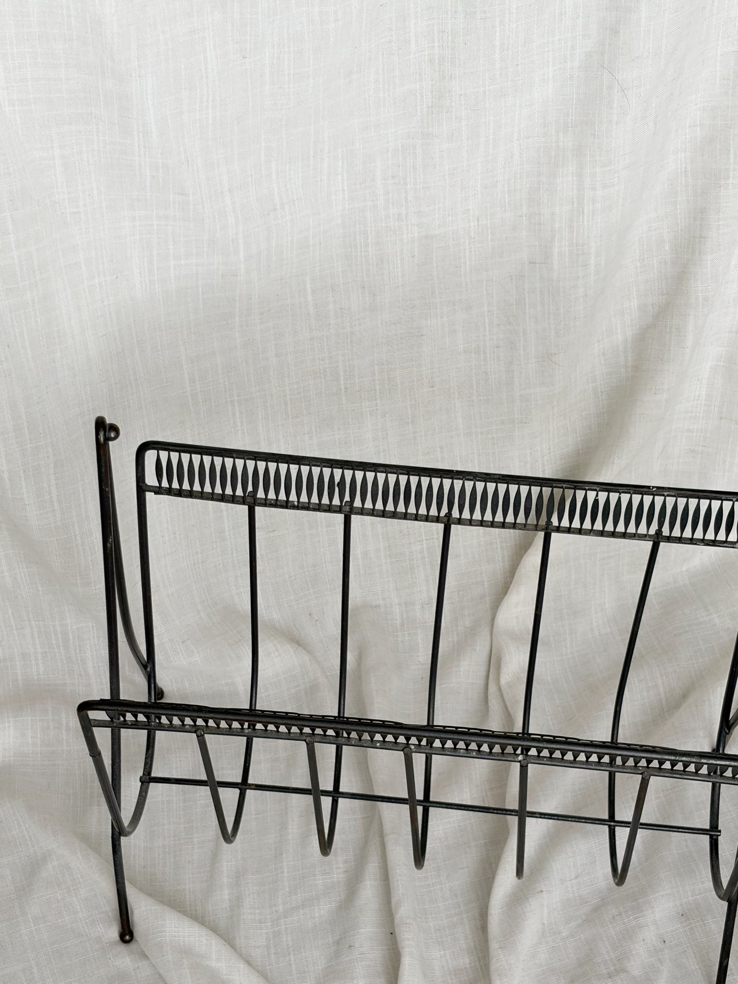 Vintage Wrought Iron Magazine Holder