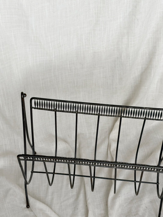 Vintage Wrought Iron Magazine Holder